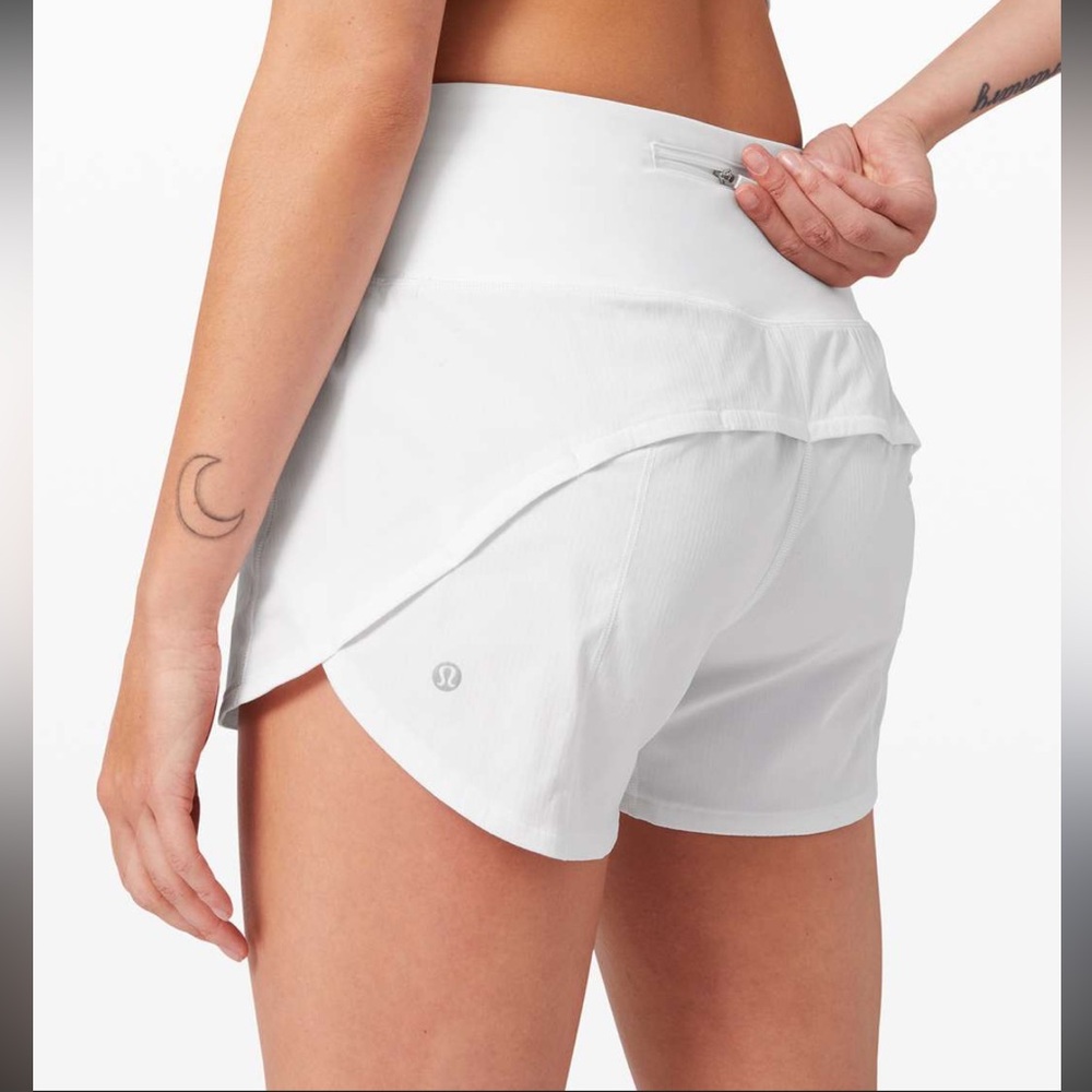 lululemon athletica White Athletic Shorts with Skirt Overlay